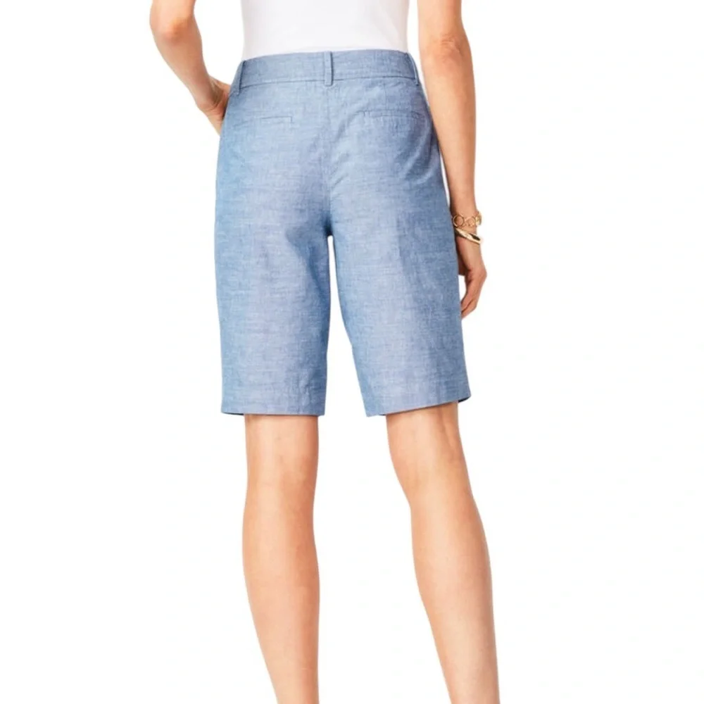 Talbots PERFECT SHORTS BERMUDA LENGTH CHAMBRAY - Picture 2 of 7
